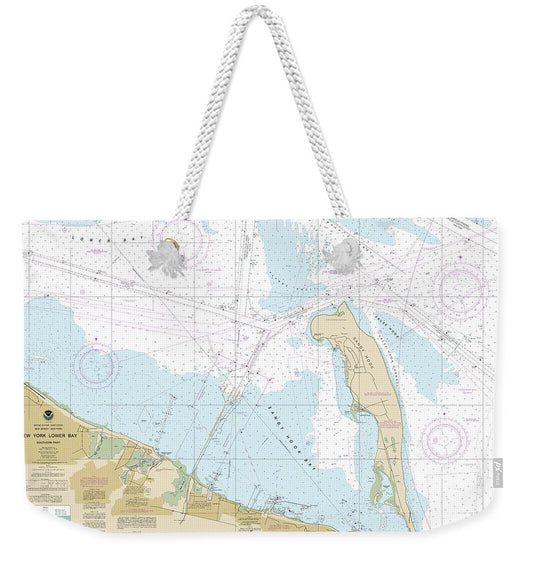 Nautical Chart-12401 New York Lower Bay Southern Part - Weekender Tote Bag