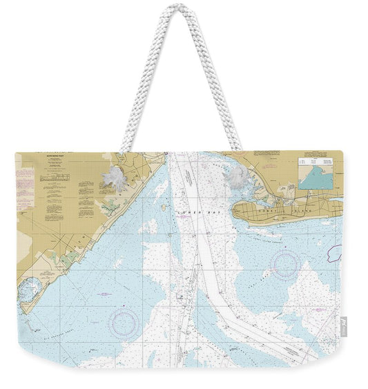 Nautical Chart-12402 New York Lower Bay Northern Part - Weekender Tote Bag