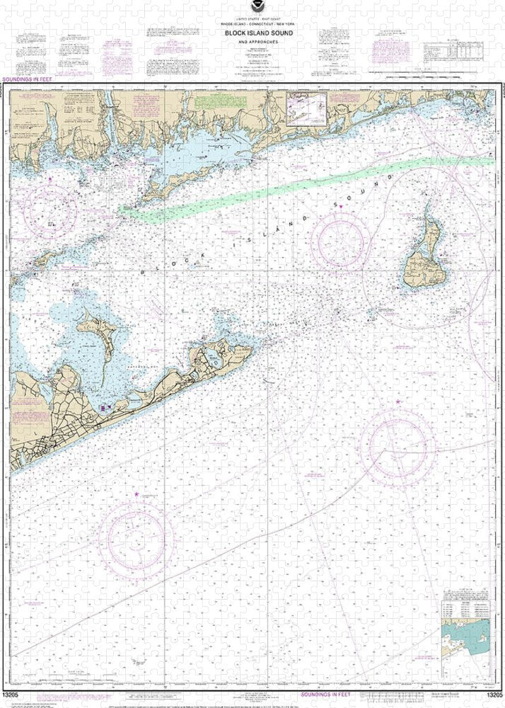 Nautical Chart-13205 Block Island Sound-approaches - Puzzle