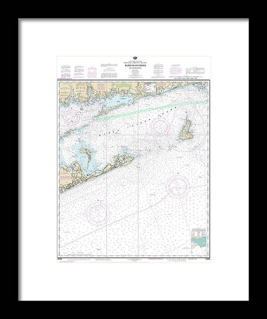 A beuatiful Framed Print of the Nautical Chart-13205 Block Island Sound-Approaches by SeaKoast