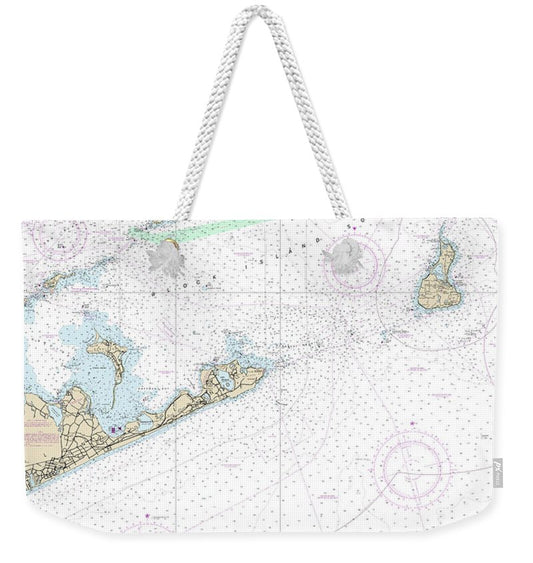 Nautical Chart-13205 Block Island Sound-approaches - Weekender Tote Bag