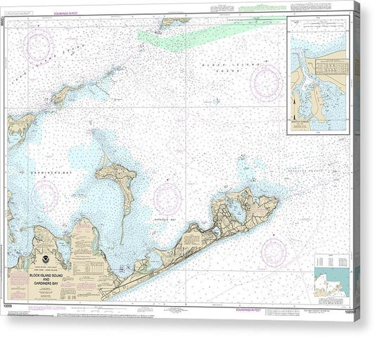 Nautical Chart-13209 Block Island Sound-Gardiners Bay, Montauk Harbor  Acrylic Print