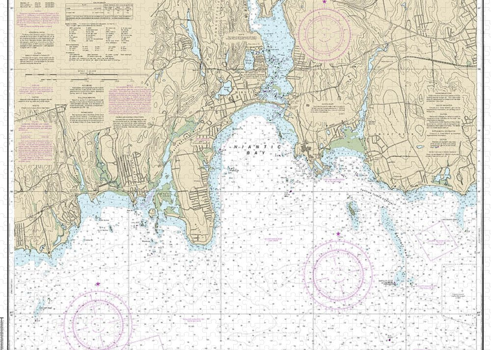 Nautical Chart-13211 North Shore-long Island Sound Niantic Bay-vicinity - Puzzle