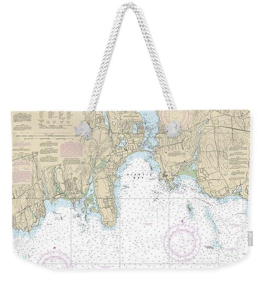 Nautical Chart-13211 North Shore-long Island Sound Niantic Bay-vicinity - Weekender Tote Bag