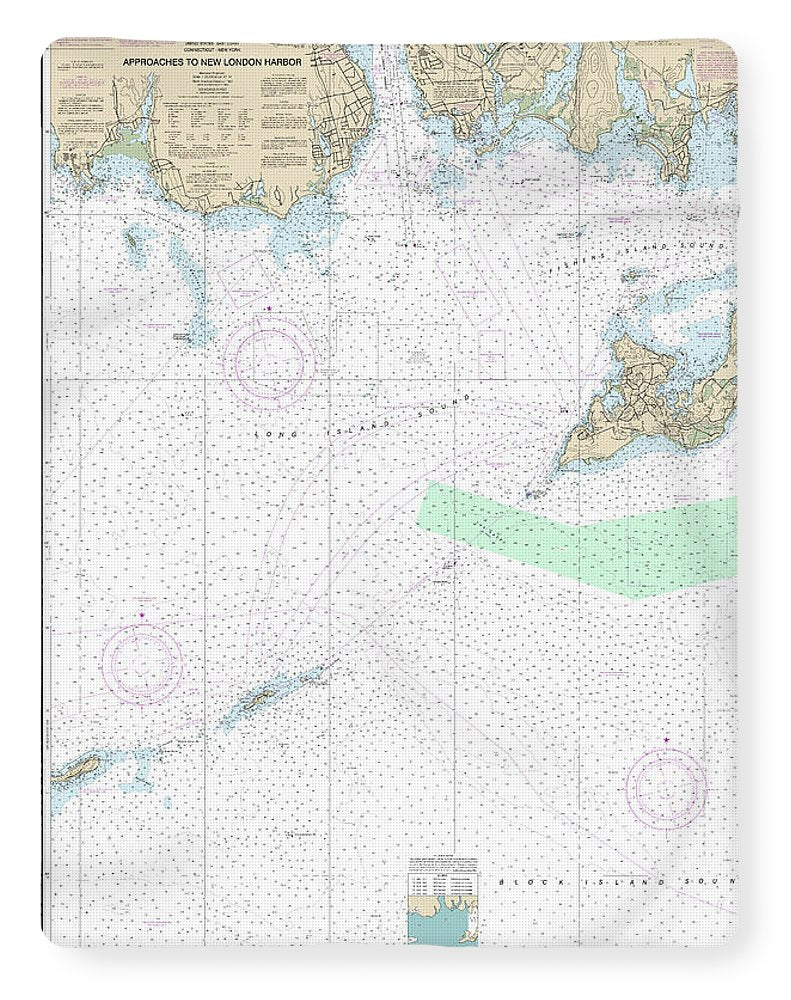 Nautical Chart-13212 Approaches-new London Harbor - Blanket