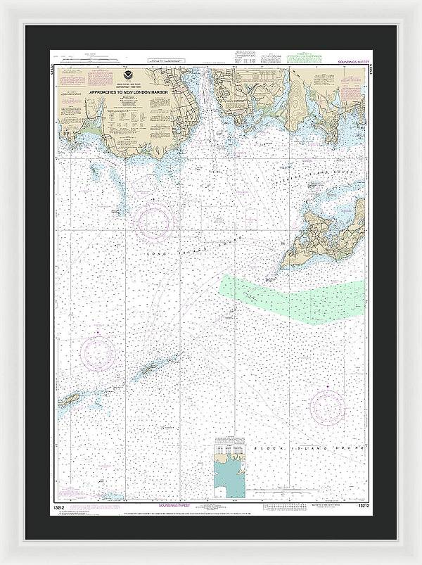 Nautical Chart-13212 Approaches-new London Harbor - Framed Print