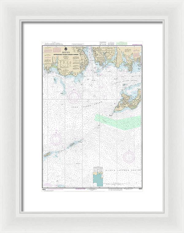 Nautical Chart-13212 Approaches-new London Harbor - Framed Print