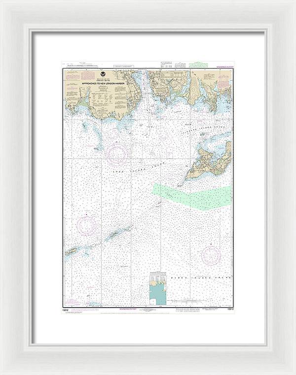 Nautical Chart-13212 Approaches-new London Harbor - Framed Print