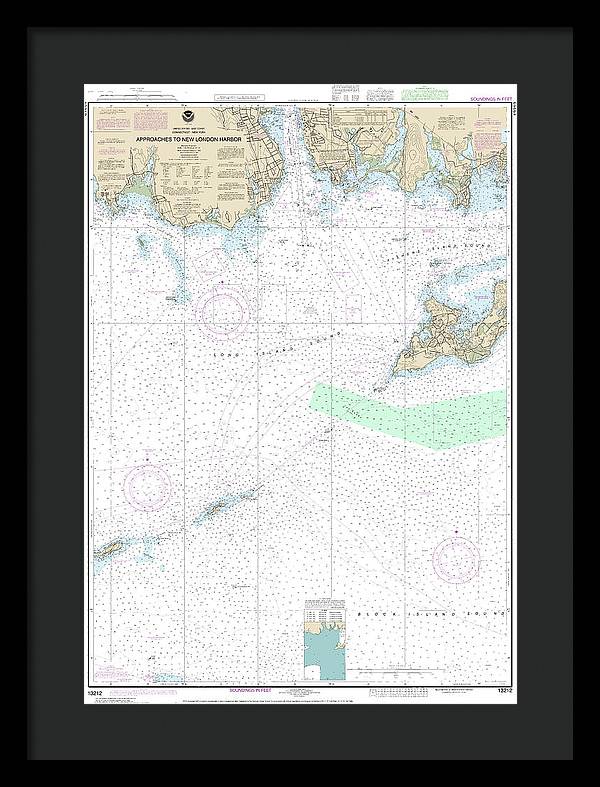 Nautical Chart-13212 Approaches-new London Harbor - Framed Print