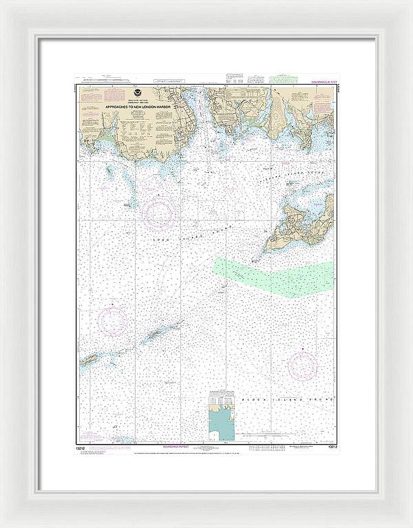 Nautical Chart-13212 Approaches-new London Harbor - Framed Print