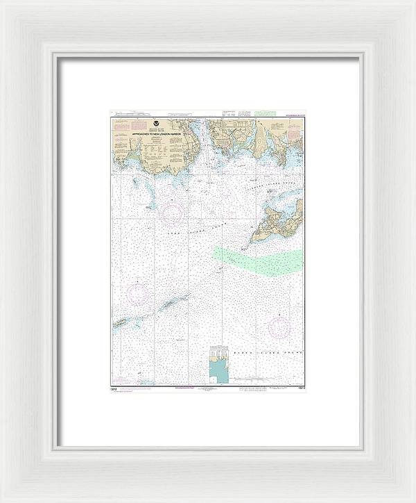 Nautical Chart-13212 Approaches-new London Harbor - Framed Print