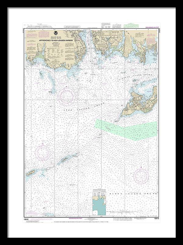 Nautical Chart-13212 Approaches-new London Harbor - Framed Print