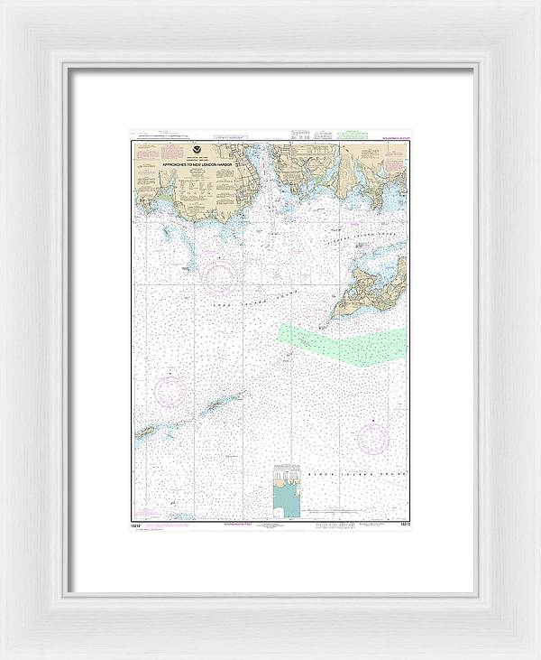 Nautical Chart-13212 Approaches-new London Harbor - Framed Print