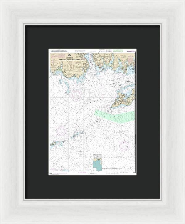 Nautical Chart-13212 Approaches-new London Harbor - Framed Print