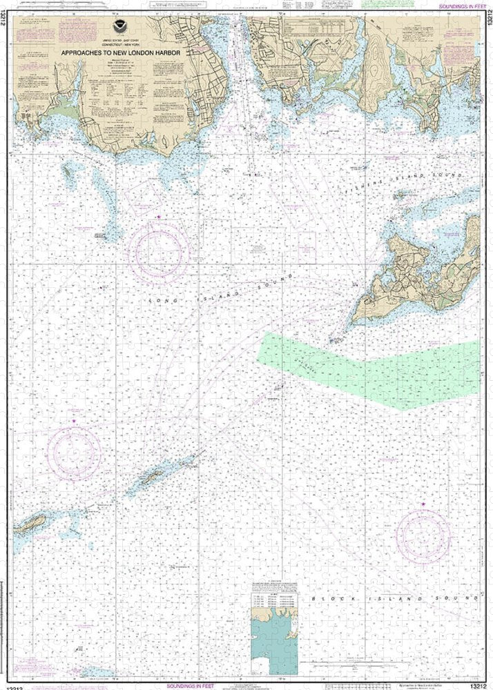 Nautical Chart-13212 Approaches-new London Harbor - Puzzle