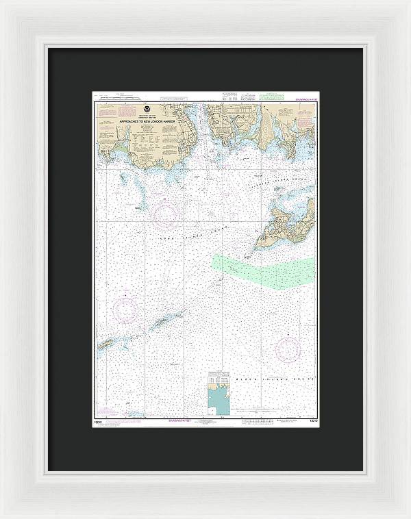 Nautical Chart-13212 Approaches-new London Harbor - Framed Print