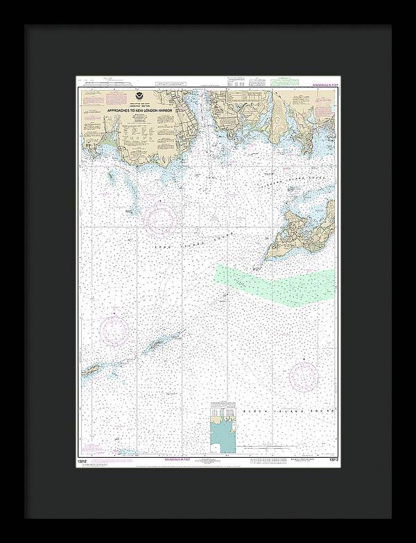 Nautical Chart-13212 Approaches-new London Harbor - Framed Print