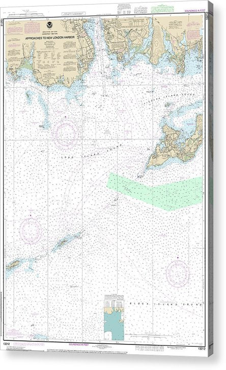 Nautical Chart-13212 Approaches-New London Harbor  Acrylic Print