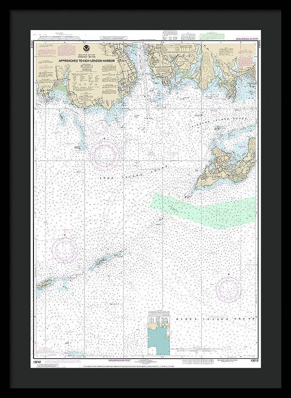 Nautical Chart-13212 Approaches-new London Harbor - Framed Print