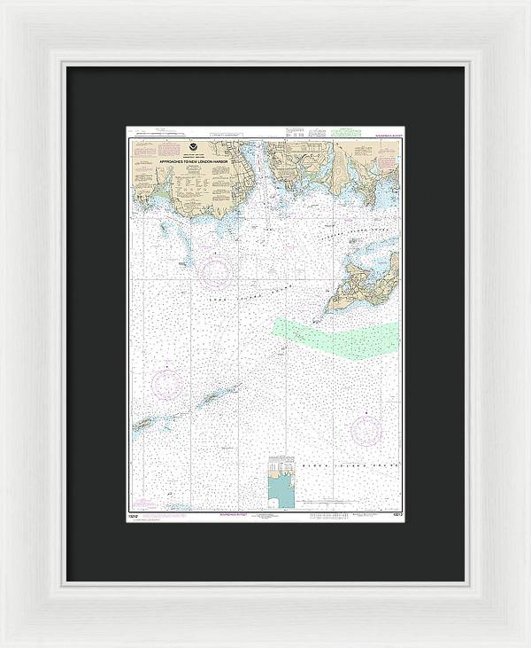 Nautical Chart-13212 Approaches-new London Harbor - Framed Print