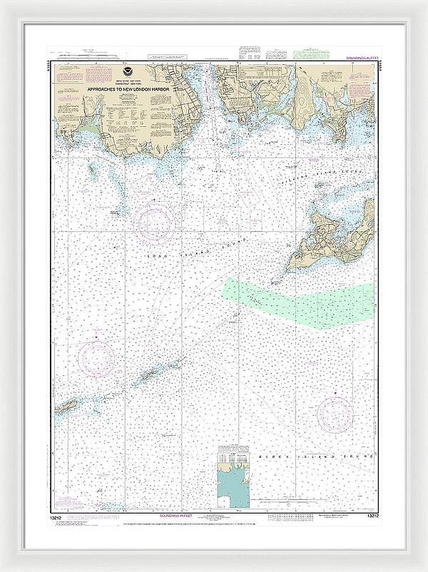 Nautical Chart-13212 Approaches-new London Harbor - Framed Print