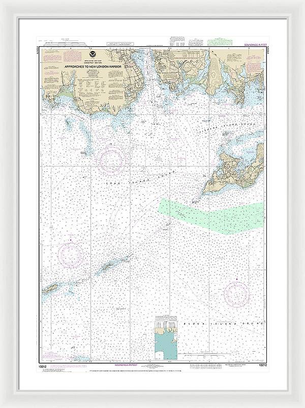 Nautical Chart-13212 Approaches-new London Harbor - Framed Print