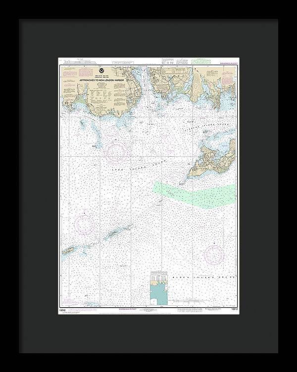 Nautical Chart-13212 Approaches-new London Harbor - Framed Print