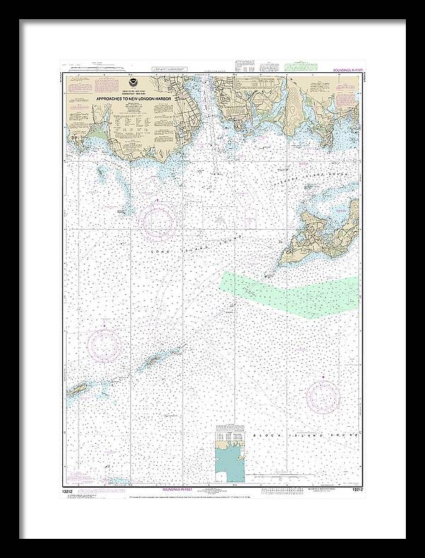 Nautical Chart-13212 Approaches-new London Harbor - Framed Print