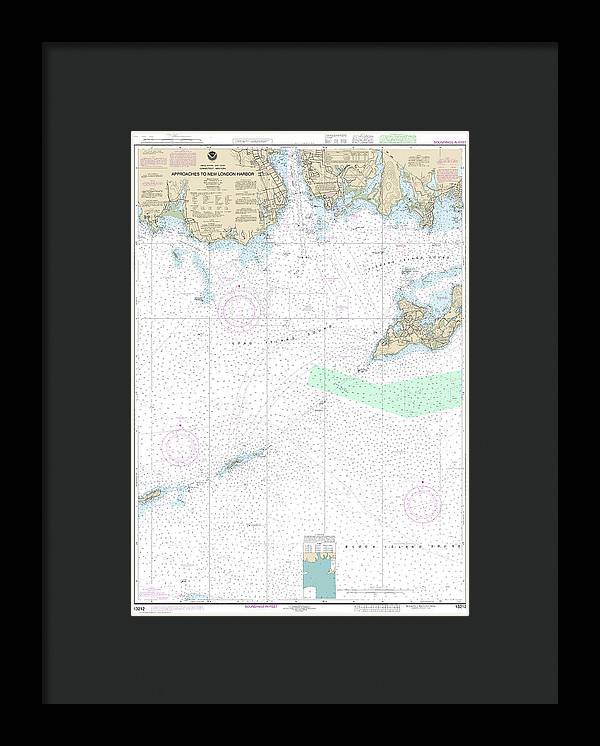 Nautical Chart-13212 Approaches-new London Harbor - Framed Print