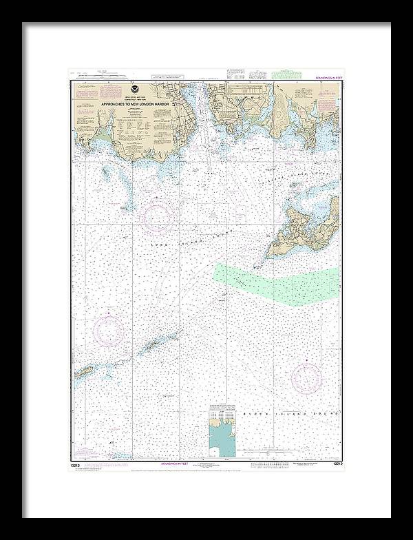 Nautical Chart-13212 Approaches-new London Harbor - Framed Print