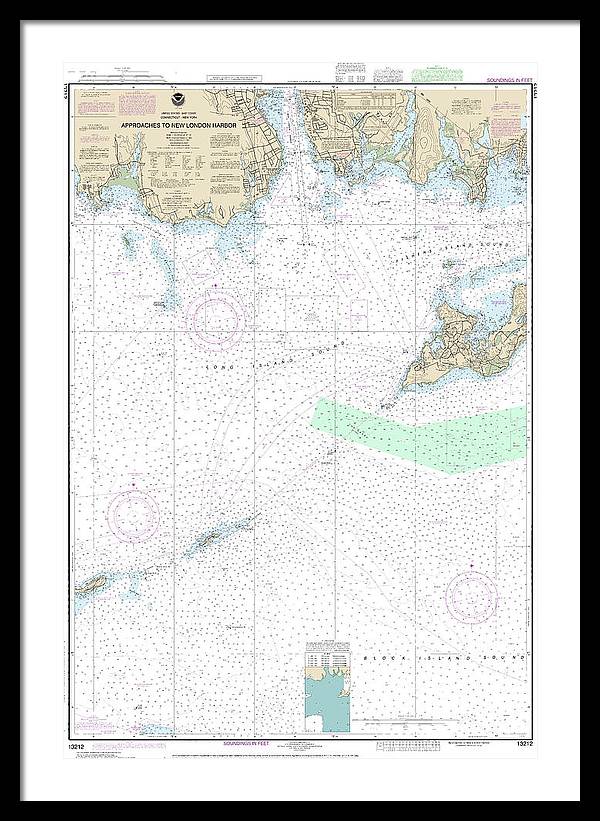 Nautical Chart-13212 Approaches-new London Harbor - Framed Print