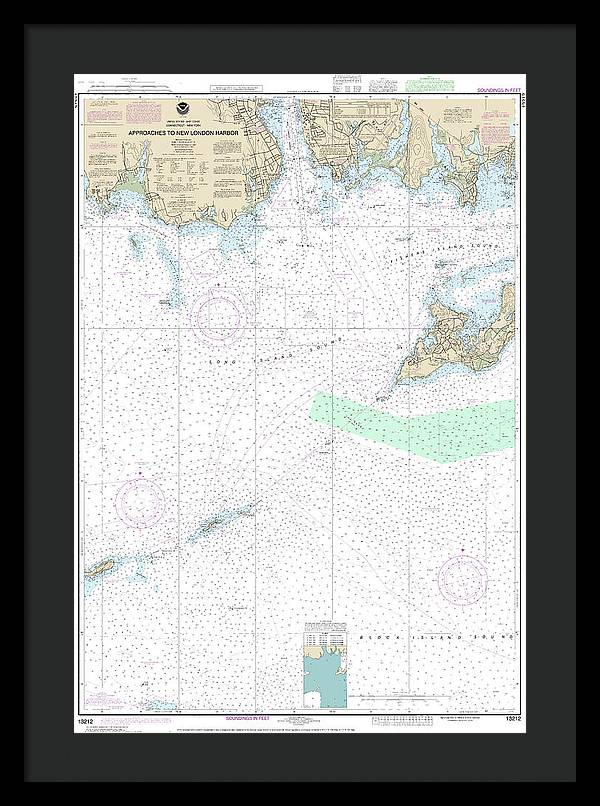 Nautical Chart-13212 Approaches-new London Harbor - Framed Print