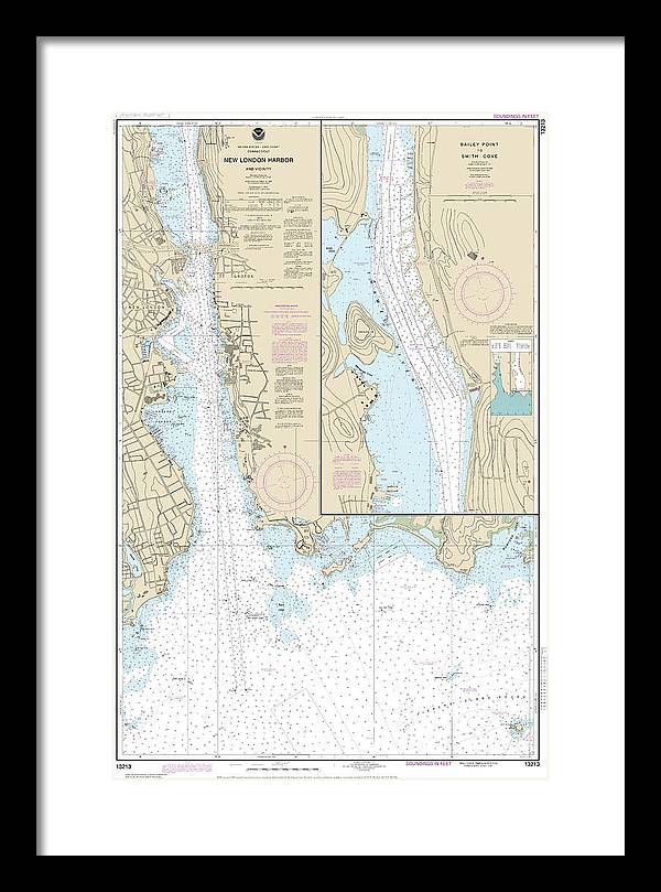 Nautical Chart-13213 New London Harbor-vicinity, Bailey Point-smith Cove - Framed Print