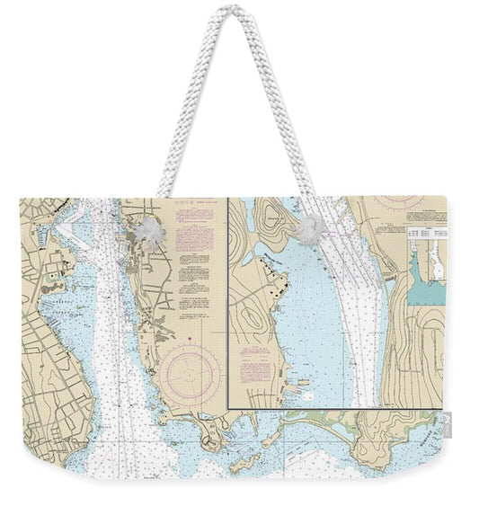 Nautical Chart-13213 New London Harbor-vicinity, Bailey Point-smith Cove - Weekender Tote Bag