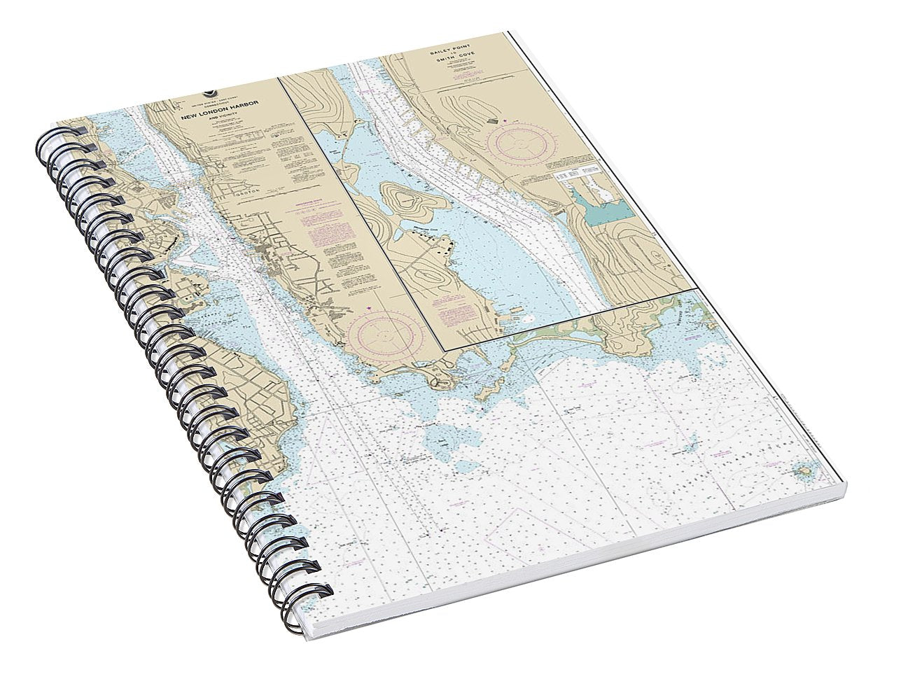 Nautical Chart-13213 New London Harbor-vicinity, Bailey Point-smith Cove - Spiral Notebook