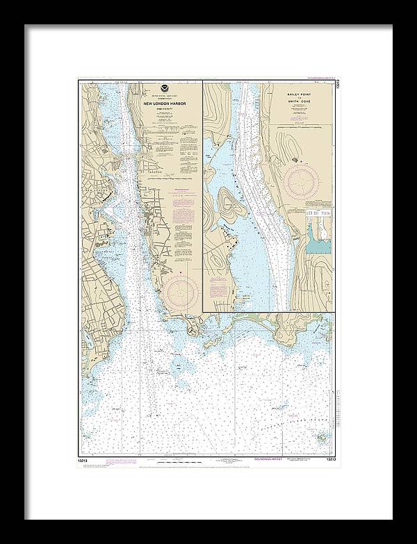 Nautical Chart-13213 New London Harbor-vicinity, Bailey Point-smith Cove - Framed Print