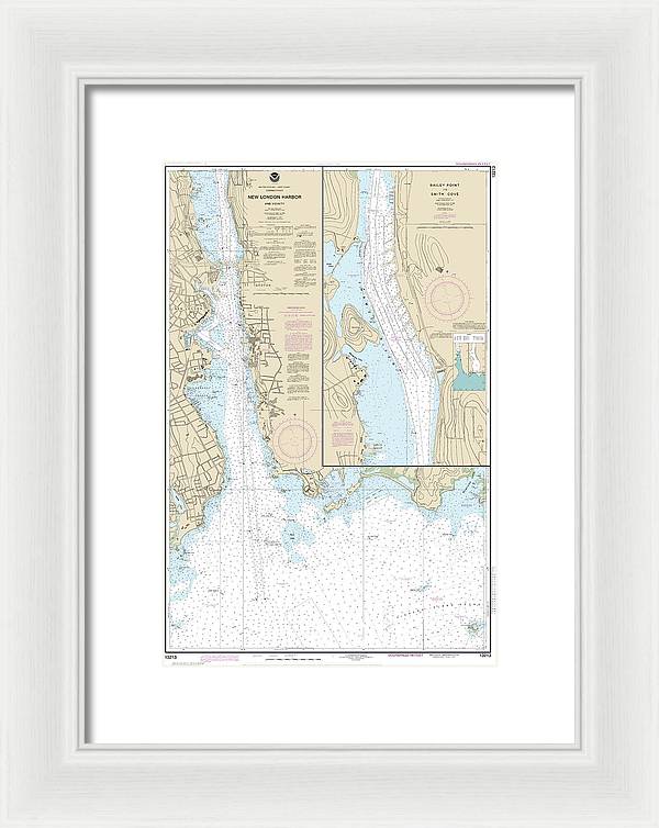 Nautical Chart-13213 New London Harbor-vicinity, Bailey Point-smith Cove - Framed Print