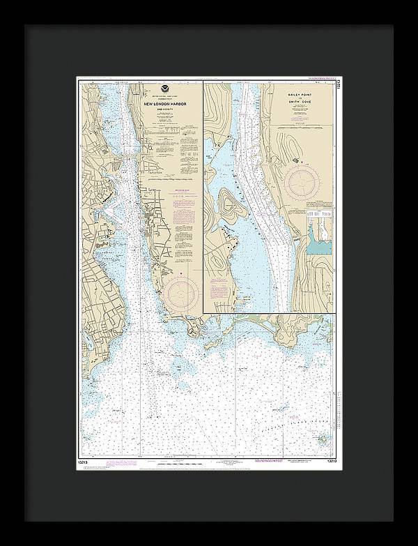 Nautical Chart-13213 New London Harbor-vicinity, Bailey Point-smith Cove - Framed Print