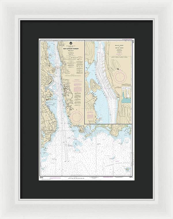 Nautical Chart-13213 New London Harbor-vicinity, Bailey Point-smith Cove - Framed Print