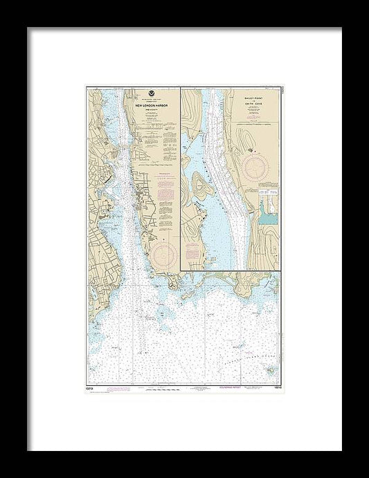 Nautical Chart-13213 New London Harbor-vicinity, Bailey Point-smith Cove - Framed Print