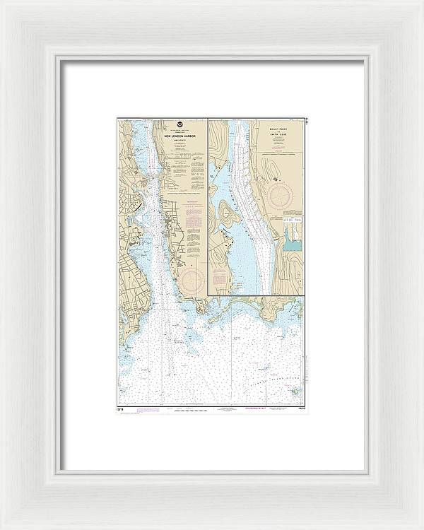 Nautical Chart-13213 New London Harbor-vicinity, Bailey Point-smith Cove - Framed Print