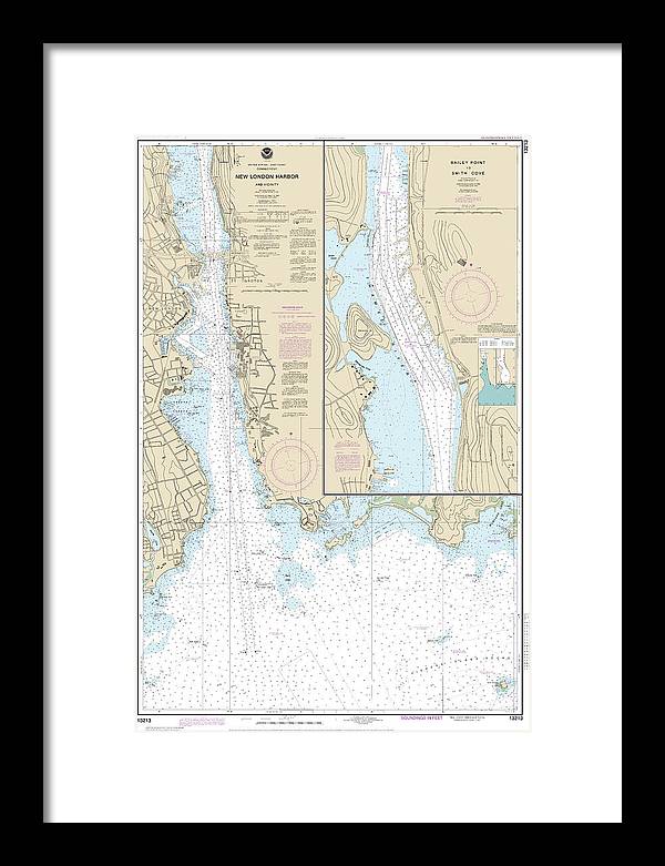 Nautical Chart-13213 New London Harbor-vicinity, Bailey Point-smith Cove - Framed Print