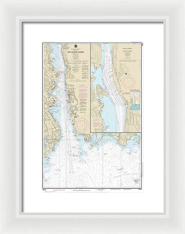 Nautical Chart-13213 New London Harbor-vicinity, Bailey Point-smith Cove - Framed Print