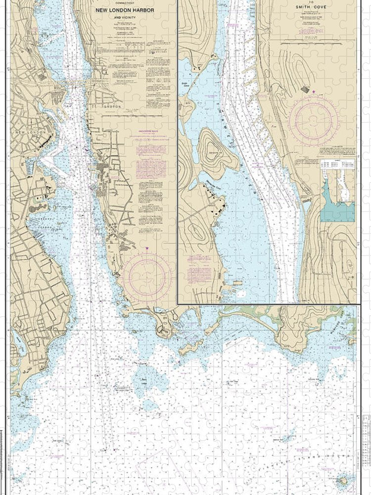 Nautical Chart 13213 New London Harbor Vicinity, Bailey Point Smith Cove Puzzle