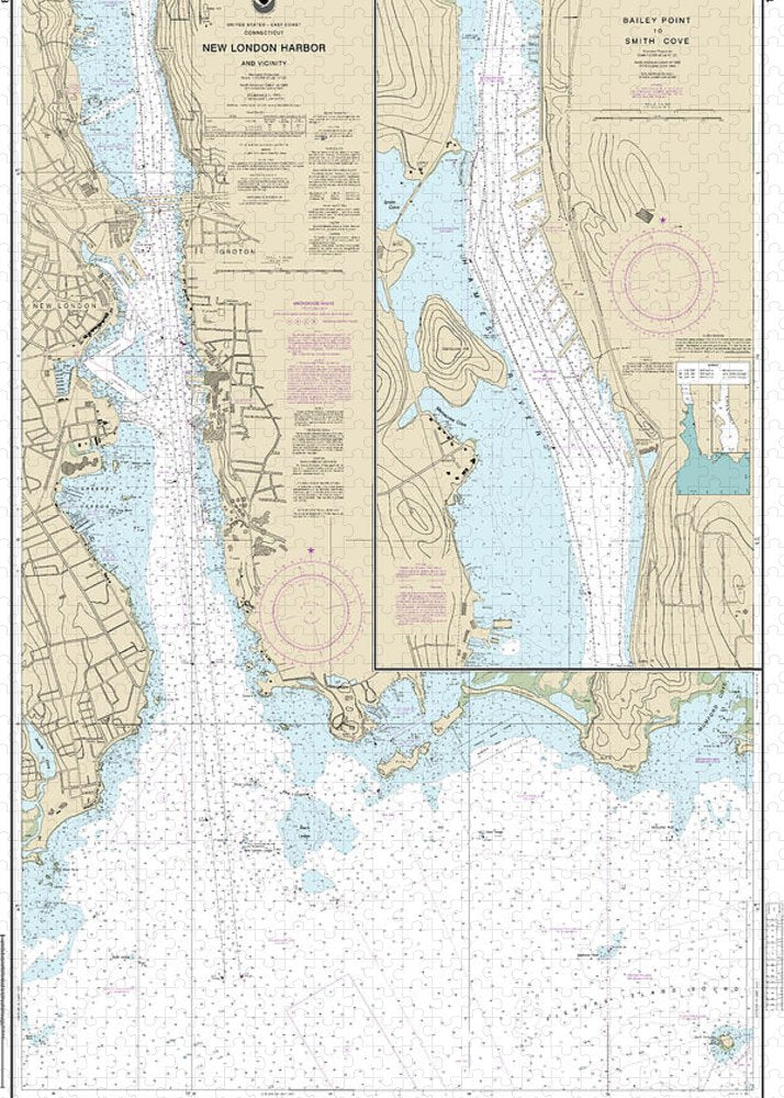 Nautical Chart-13213 New London Harbor-vicinity, Bailey Point-smith Cove - Puzzle