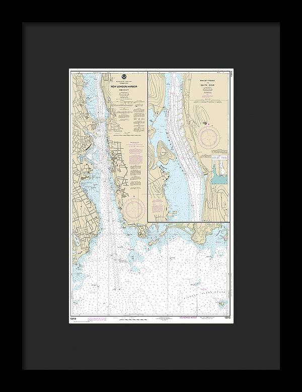 Nautical Chart-13213 New London Harbor-vicinity, Bailey Point-smith Cove - Framed Print