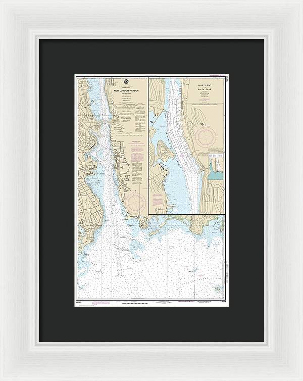 Nautical Chart-13213 New London Harbor-vicinity, Bailey Point-smith Cove - Framed Print