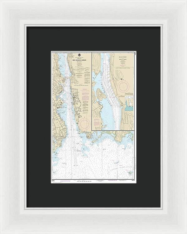 Nautical Chart-13213 New London Harbor-vicinity, Bailey Point-smith Cove - Framed Print