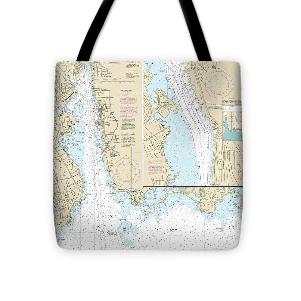 Nautical Chart-13213 New London Harbor-vicinity, Bailey Point-smith Cove - Tote Bag