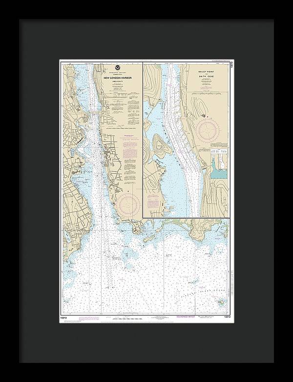 Nautical Chart-13213 New London Harbor-vicinity, Bailey Point-smith Cove - Framed Print